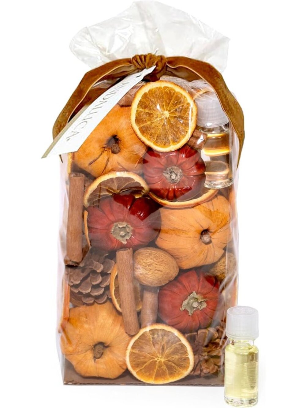Autumn Potpourri Mini Pumpkins & Cinnamon with Orange Slices - Fall Decor Filler